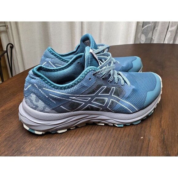 ASICS GEL-Excite Trail Womens SIZE 7.5 Teal And Grey 1012B051 Trail Runner Shoes - Picture 1 of 16